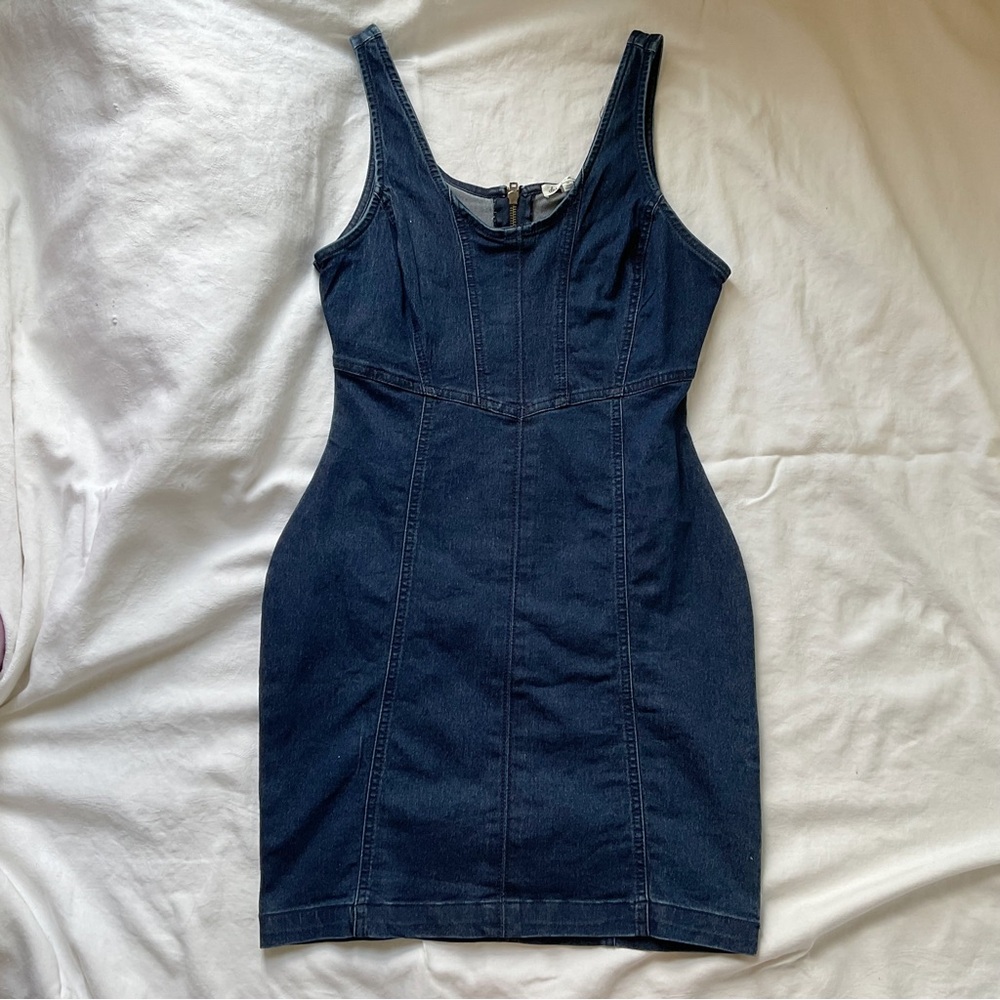 Derek Heart Blue Sleeveless Bodycon Mini Dress